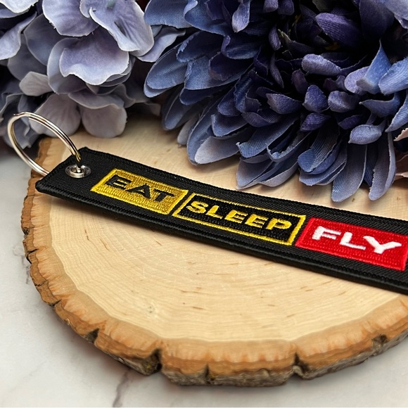 Aviator ‘Eat, Sleep, Fly’ Keychain Luggage Tag - Picture 12 of 15